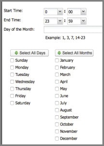 Time of day routing rule dialog box show how simple this is to configure.