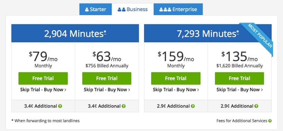 TFF - Business Pricing - SIP VoIP